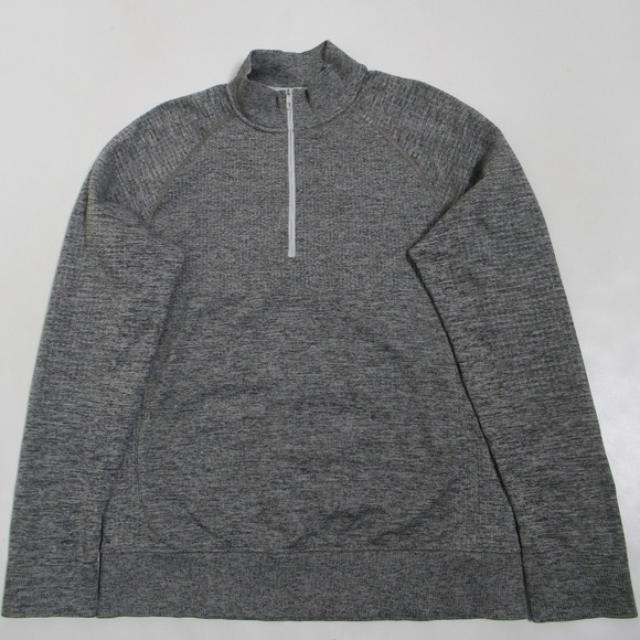 Lululemon Men's Engineered Warmth Half Zip Tri Heather Vapor/Gull Grey/Black S - Picture 1 of 12